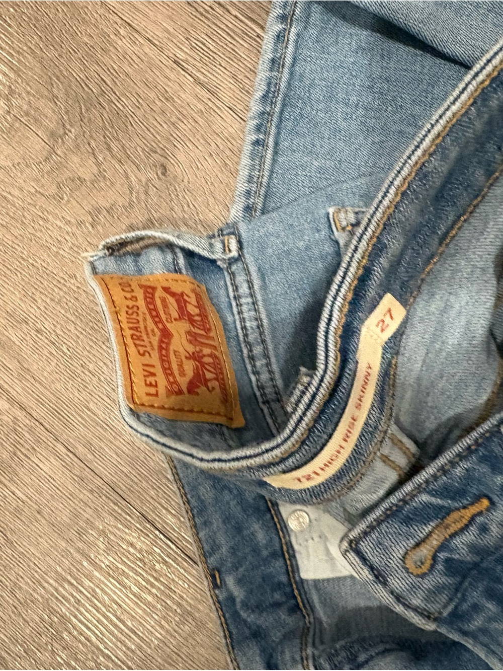 LEVIs Ripped Blue Slim Straight Jeans - Picture 2 of 4